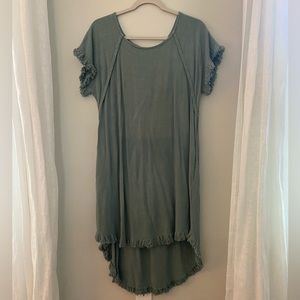 Umgee Green Fringe High Low Dress Size Small
